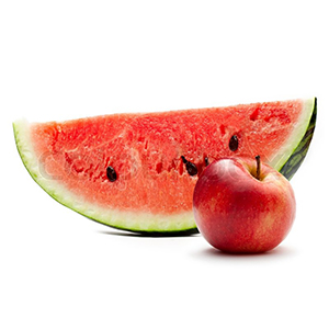 4132651-watermelon-and-red-apple-on-the-white-background