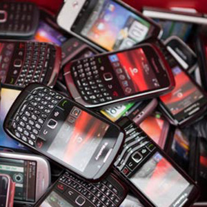 smartphone pile